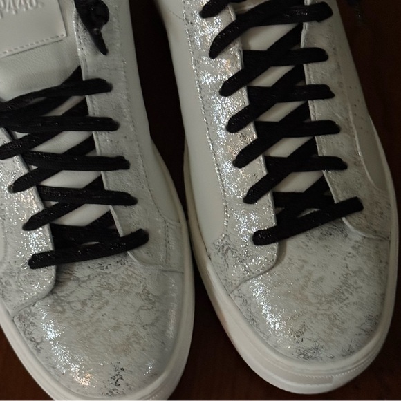P448 Shoes - P448 Silver and White Sneakers Thea Platform Leather Sz 43 fits 11 women’s